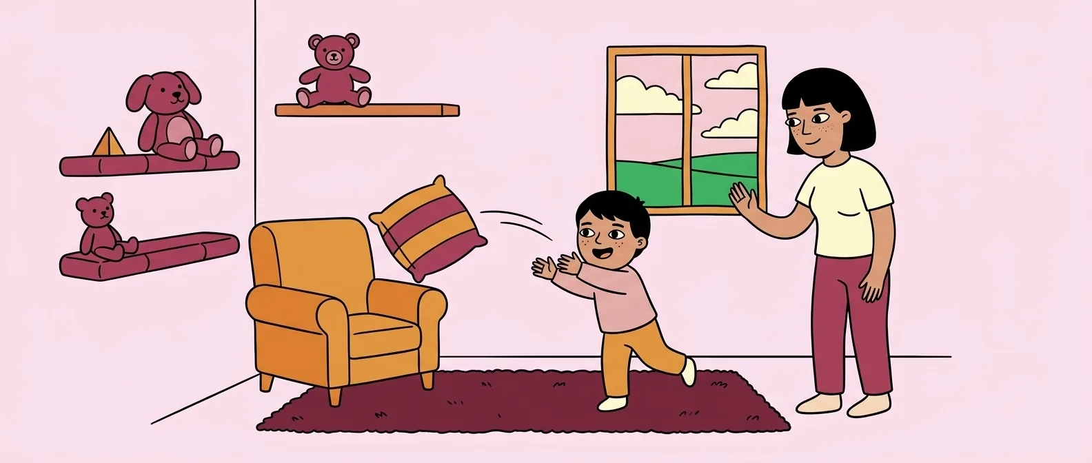 Parent calmly supporting a child experiencing anger