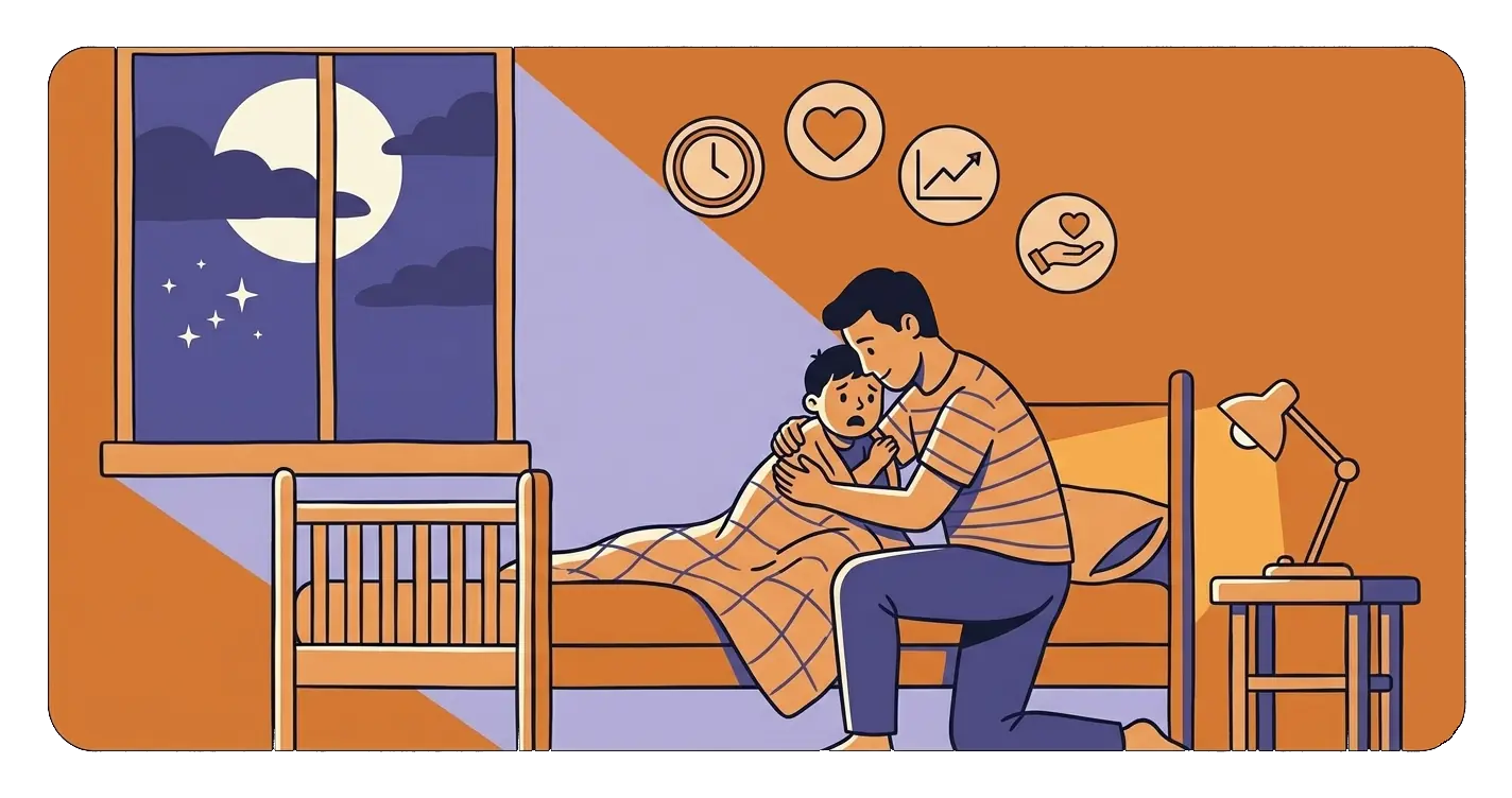 家长安抚夜间做噩梦或发生夜惊的孩子