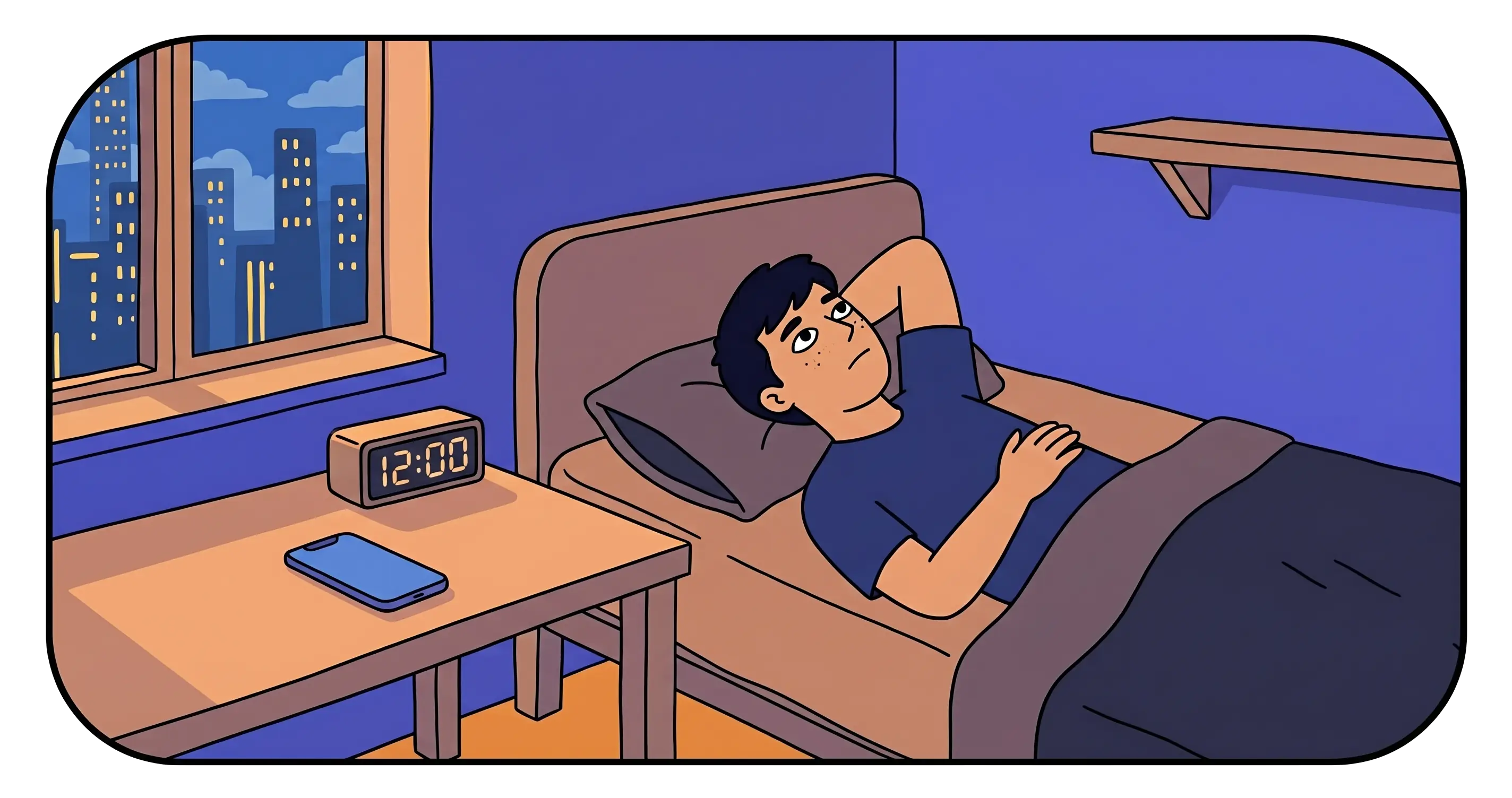Teenager sleeping in bed with morning light